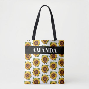 Bolsa Tote Cartoon Yellow Custom Name (Nome personalizado ama