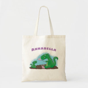 Bolsa Tote Cartoons de marshmallow de dragões-cúpulas