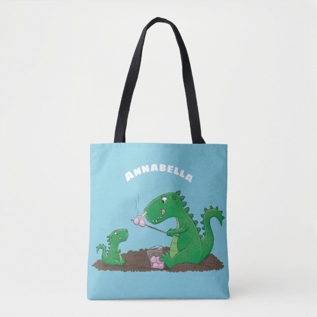 Bolsa Tote Cartoons de marshmallow de dragões-cúpulas (Frente)
