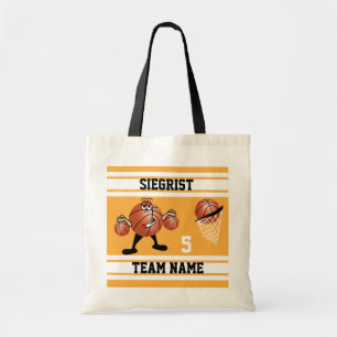 Bolsa Tote Cartum desportivo de basquete Dourado