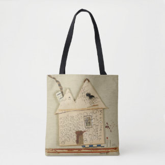 Bolsa Tote casa artística, engraçada, bonito