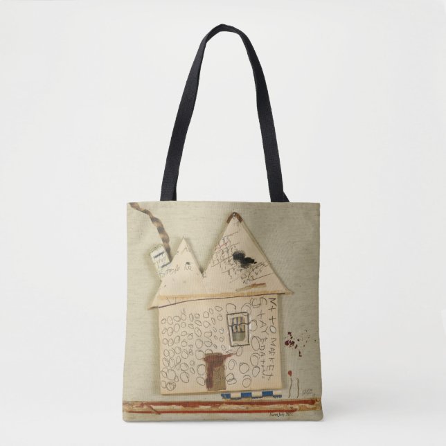 Bolsa Tote casa artística, engraçada, bonito (Frente)