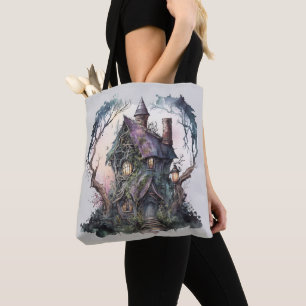 Bolsa Tote Casa Assombrada Assustadora Espiritada Roxa Verde