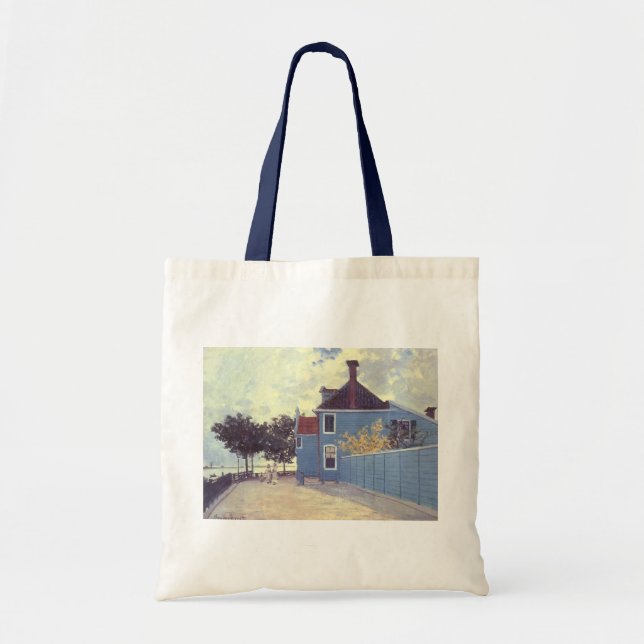 Bolsa Tote Casa Azul em Zaandam, por Claude Monet (Frente)