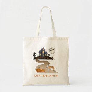 Bolsa Tote Casa Branca E De Iggy E Halloween