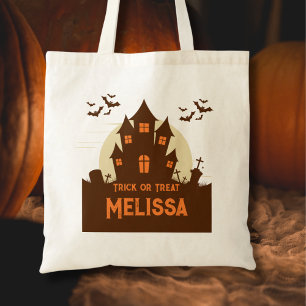 Bolsa Tote Casa Branca Moderna Assombrada Spooky Halloween