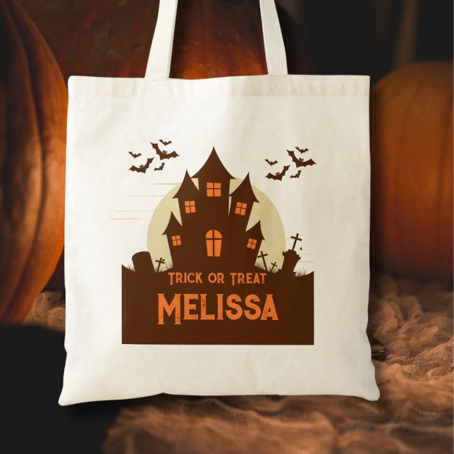 Bolsa Tote Casa Branca Moderna Assombrada Spooky Halloween (Criador carregado)