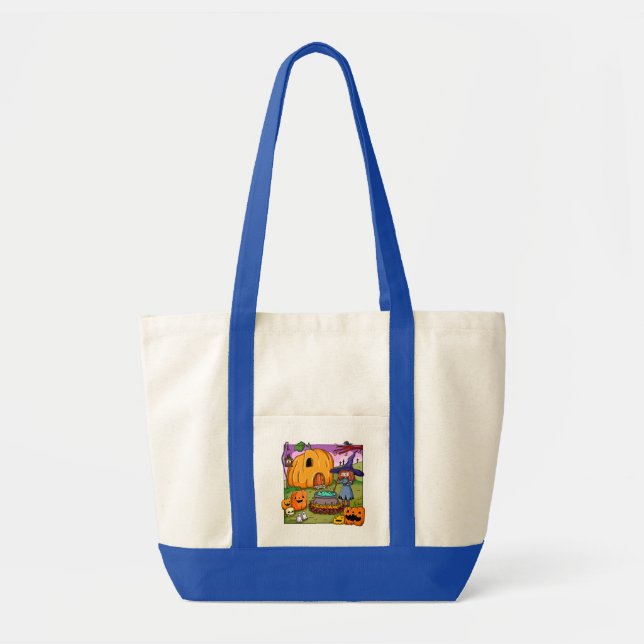 Bolsa Tote Casa de Abóbora de Bruxa de Halloween (Frente)