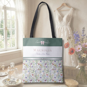 Bolsa Tote Casa de Campo de Luxo Mother of the Bride com Flor