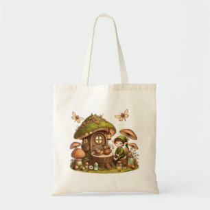 Bolsa Tote “Casa de Cogumelo Cottagecore & Duende Florestal F