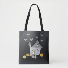 Bolsa Tote Casa De Halloween, Gatos Pretos, Morcegos