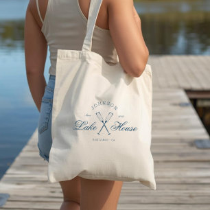 Bolsa Tote Casa de Lago Rústica Moderna Remos Azul Marinho Co