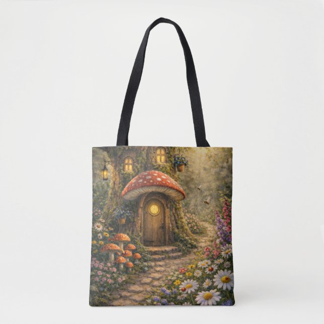 Bolsa Tote Casa de madeira caprichosa (Frente)