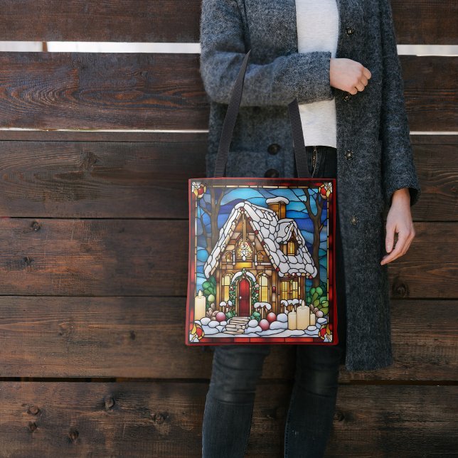 Bolsa Tote Casa de Pão de Mel Vidro Pintado Falso (Criador carregado)