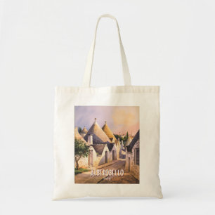 Bolsa Tote Casa de Trulli personalizada Alberobello Aquarela
