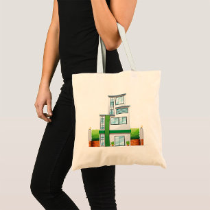 Bolsa Tote Casa Moderna de Vários Andares Lar Contemporâneo