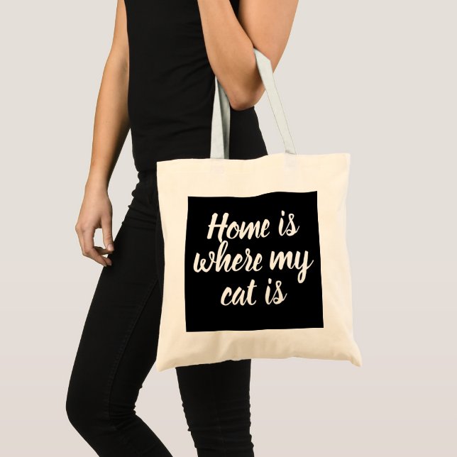 Bolsa Tote Casa Onde Meu Gato Está (Frente (produto))