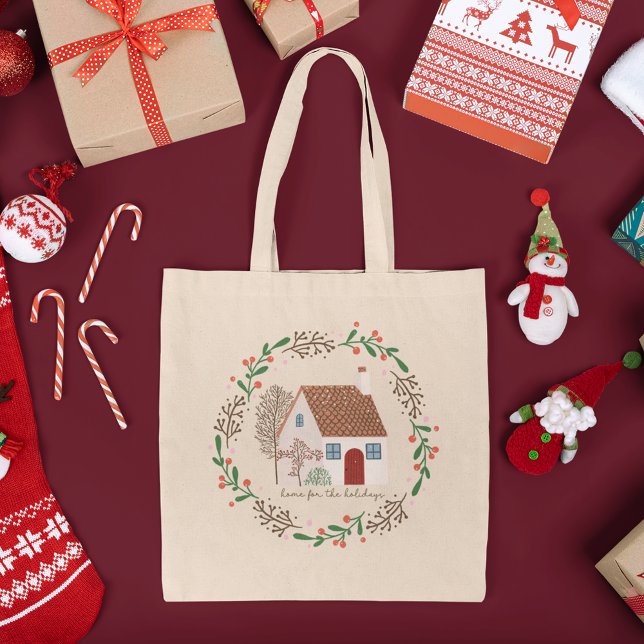 Bolsa Tote Casa para Comprar Natal de Férias (Criador carregado)