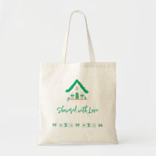 Bolsa Tote Casa Verde Personalizada Mostrada de Amor