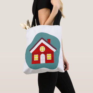 Bolsa Tote Casa vermelha fofa