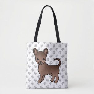 Bolsa Tote Casaco Chihuahua Cartoon Cachorro e patas