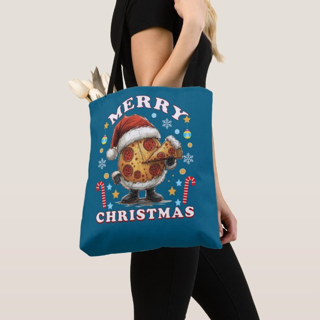 Bolsa Tote Casaco de jeans Feliz Natal (Close Up)