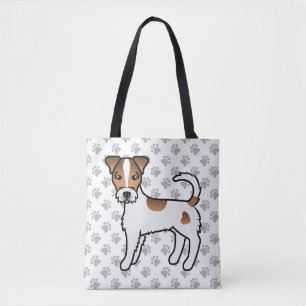 Bolsa Tote Casaco Parson Russell Terrier, Branco E Tan Rough