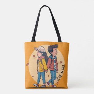 Bolsa Tote Casal com as mãos caminhando juntas no outono