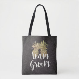 Bolsa Tote Casal de Abacaxi Preto Dourado do Grupo Casamento