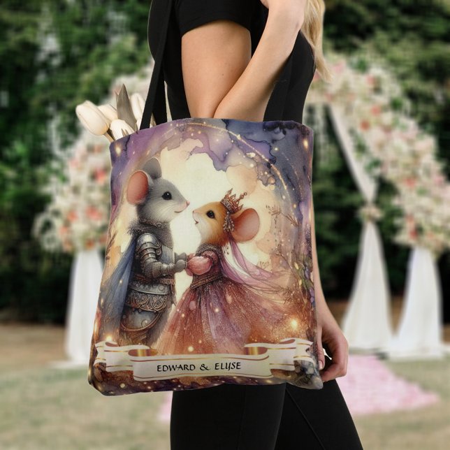 Bolsa Tote Casal De Casamento De Fairytale Whimsical Personal (Criador carregado)