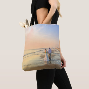 Bolsa Tote Casal De Casamento No Saco De Tota Da Praia
