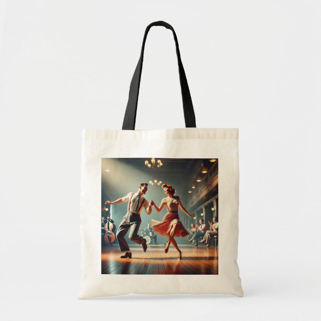 Bolsa Tote Casal de dança Lindy Salto (Frente)