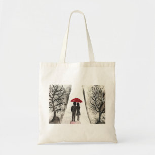 Bolsa Tote Casal de guarda-chuva vermelho russo na chic do ca