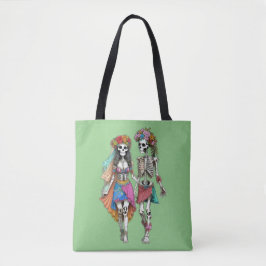 Bolsa Tote Casal de Hippie Skeleton