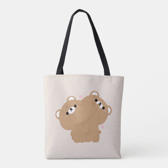Bolsa Tote Casal de Urso Castanho (Verso)