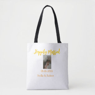 Bolsa Tote Casal felizmente casado em foto retrô laranja amar