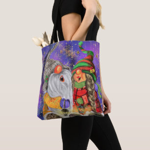 Bolsa Tote Casal Hugged Gnomos Cantando Feliz Canção De Nat