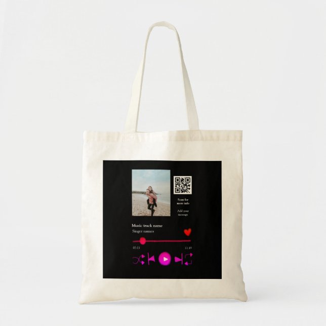 Bolsa Tote Casal personalizado do player de música (Frente)