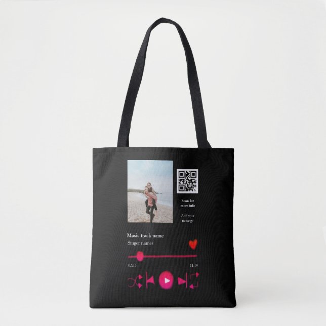 Bolsa Tote Casal personalizado do player de música (Frente)
