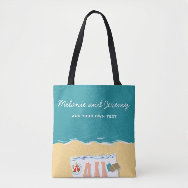 Bolsa Tote Casal Sunbelt on Beach Personalizado (Frente)