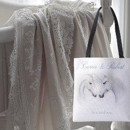 Bolsa Tote Casal White Unicorns Love