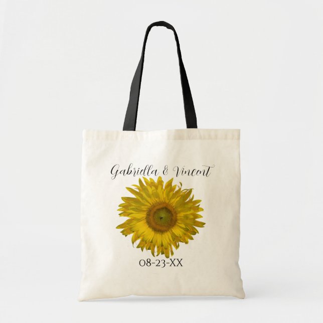 Bolsa Tote Casamento Amarelo de Girassol (Frente)