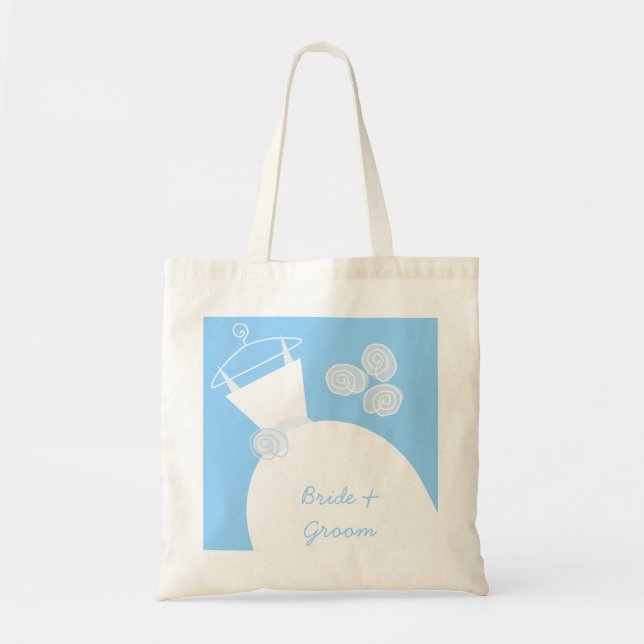 Bolsa Tote Casamento Azul "Noiva e noiva" (Frente)