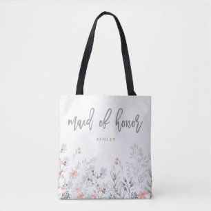 Bolsa Tote Casamento Botânico Blue Boho MADRINHA DE CASAMEN