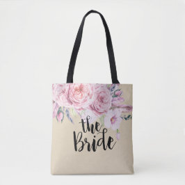Bolsa Tote Casamento Brides Chic Watercolor Boho Floral Feath