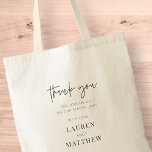 Bolsa Tote Casamento Chic Moderno Simples Obrigado<br><div class="desc">Design é composto por tipografia quic moderna com sans serif e serif font.</div>