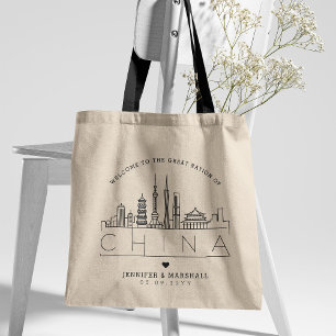 Bolsa Tote Casamento com a China   Saco de Tota Skyline Estil