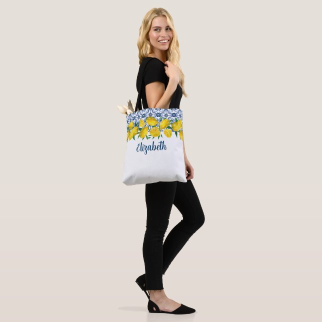 Bolsa Tote Casamento com Bridesmaid, Azulejo Azul Italiano Le (No(a) Modelo)