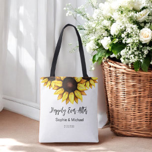 Bolsa Tote Casamento com Girassol Felizes para Sempre