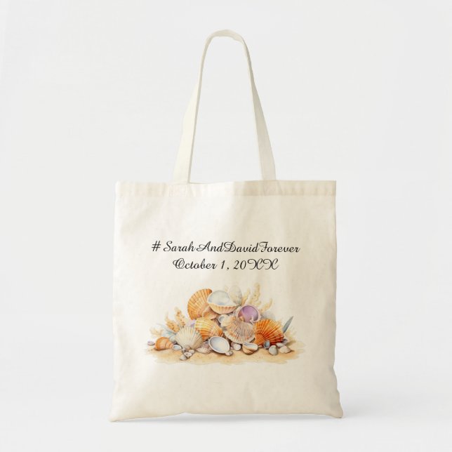Bolsa Tote Casamento com Tema de Praia (Frente)